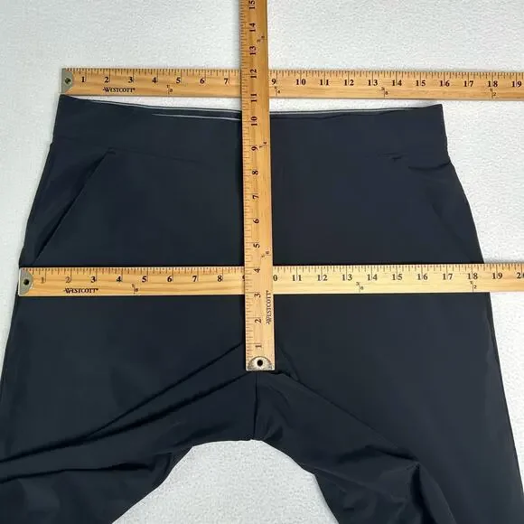 Athleta Women's Size 8 Tribeca Crop Wide Leg Pant Snap Hems Black 281969 - Picture 2 of 7
